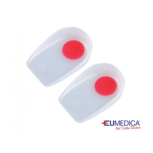 Tallonetta calcaneale in morbido silicone con parete stabilizzante e scarico